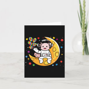 Astronaut Axolotl Bylloon Autism Awareness Space A Card