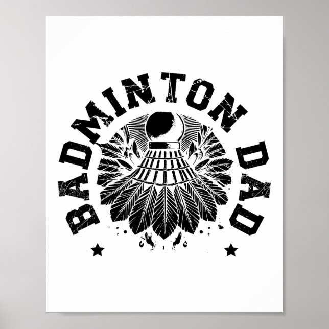 Astronaut Badminton Player Shuttle 1  Poster (Front)