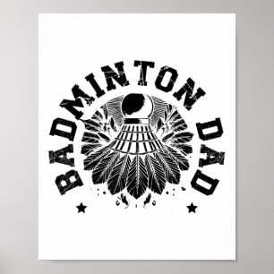 Astronaut Badminton Player Shuttle  Poster