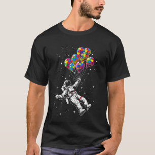 Astronaut Balloon Autism Awareness Puzzle Piece K T-Shirt