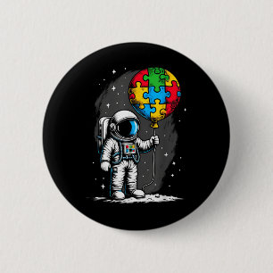 Astronaut Balloon Autism Awareness Space Autistic 6 Cm Round Badge