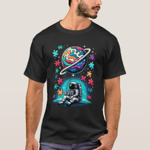 Astronaut Balloon Autism Awareness Space Autistic T-Shirt