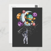 Astronaut Balloon Planets Illustrations Postcard (Front/Back)