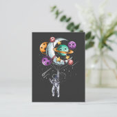 Astronaut Balloon Planets Illustrations Postcard (Standing Front)