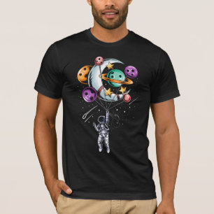 Astronaut Balloon Planets Illustrations T-Shirt