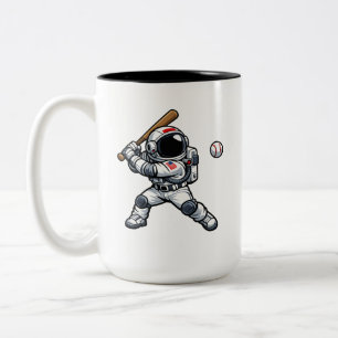 Astronaut Baseball Two-Tone Coffee Mug