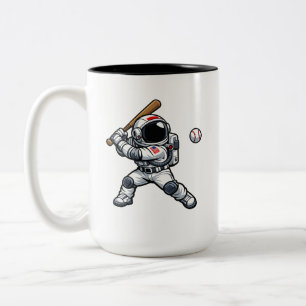 Astronaut Baseball Two-Tone Coffee Mug