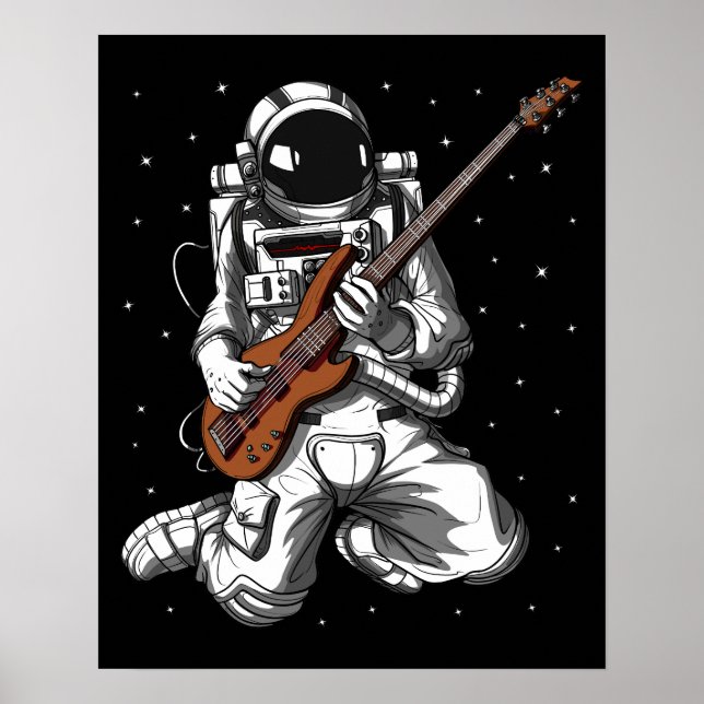 Astronaut Bass Guitarist Poster (Front)