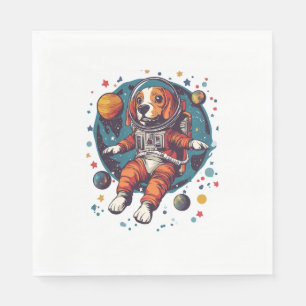 Astronaut Beagle – Space Explorer Dog Napkin
