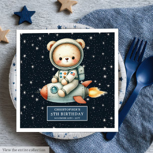 Astronaut Bear Napkins for Little Boy Birthday