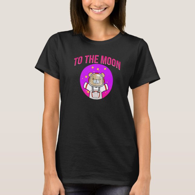 Astronaut Bear To The Moon Crypto   T-Shirt (Front)