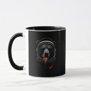 Astronaut Bear with Neon Paint Drips Cosmic Animal Mug