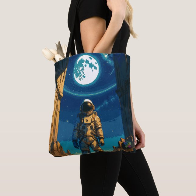 Astronaut Beneath the Celestial Gate Tote Bag (Close Up)