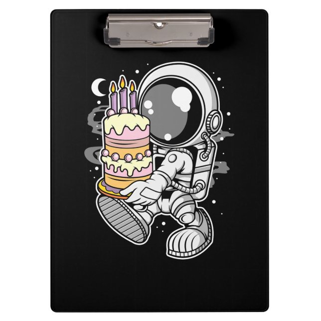 Astronaut Birthday Cake Clipboard (Front)