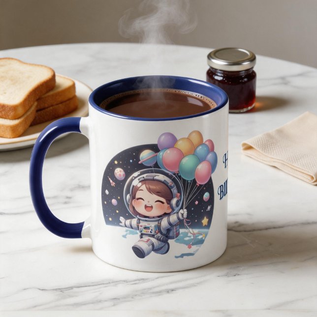 Astronaut Birthday Mug with Balloons (Creator Uploaded)