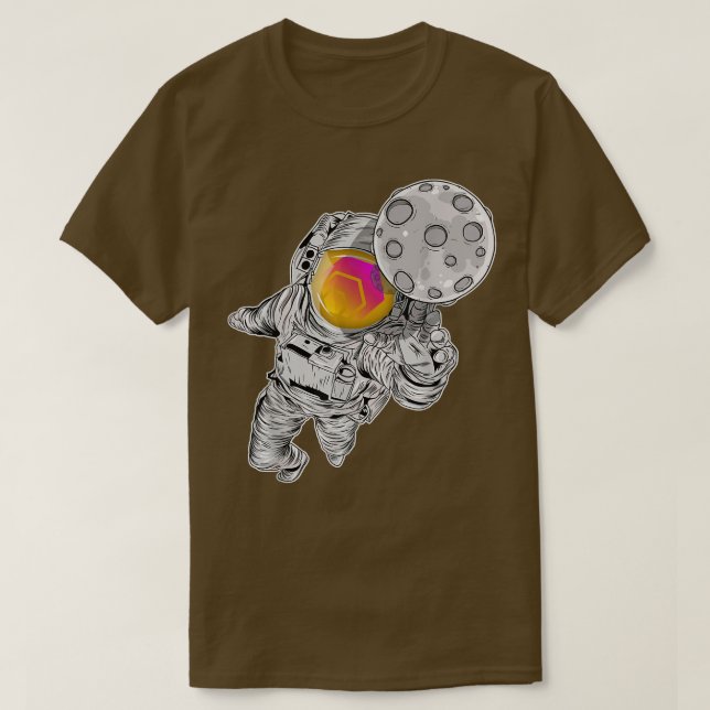 Astronaut Blockchain Crypto HEX  T-Shirt (Design Front)