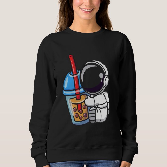 Astronaut Boba Bubble Tea Sweatshirt (Front)