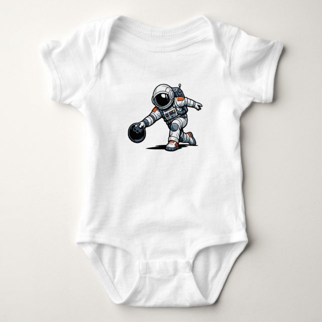 Astronaut Bowling Baby Bodysuit (Front)