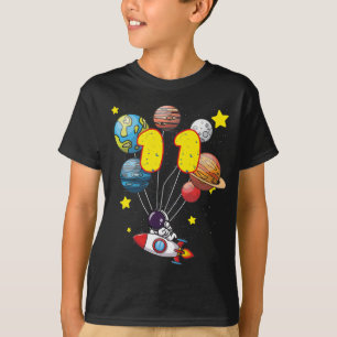 Astronaut Boy 11th Birthday Gift 11 Years Old Kids T-Shirt