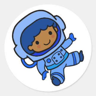 Astronaut boy classic round sticker