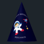 Astronaut Boy Kids Birthday Party Hat<br><div class="desc">Fun space themed personalised kids birthday party hats.</div>
