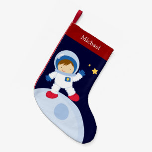 Astronaut Boy Kid's Personalised Small Christmas Stocking