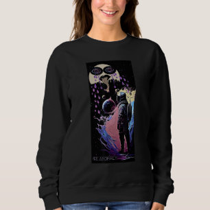 Astronaut Breaking Up With Crying Moon Trippy Grap Sweatshirt