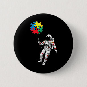 Astronaut Bylloon Autism Awareness Space Autistic  6 Cm Round Badge