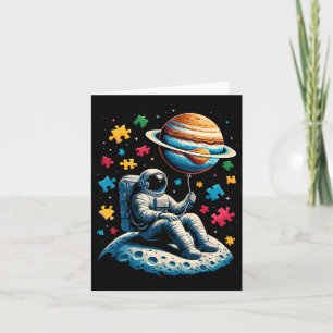 Astronaut Bylloon Autism Awareness Space  Card