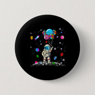Astronaut Bylloon Puzzle Space Autism Awareness Fo 6 Cm Round Badge