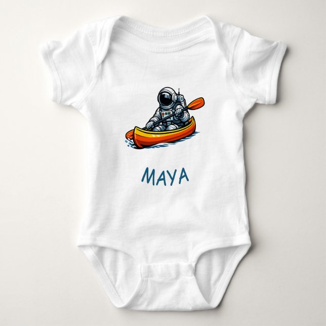 Astronaut Canoeing Baby Bodysuit (Front)