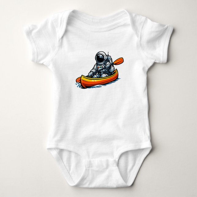 Astronaut Canoeing Baby Bodysuit (Front)
