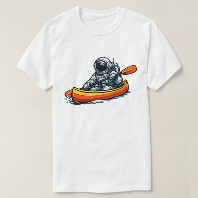 Astronaut Canoeing T-Shirt (Design Front)