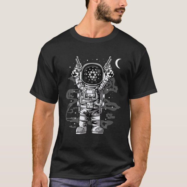 Astronaut Cardano Coin ADA To The Moon Crypto Toke T-Shirt (Front)