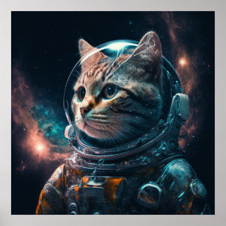 Astronaut cat 2 poster