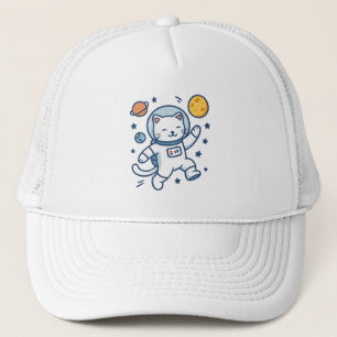 Astronaut Cat Adventure Trucker Hat