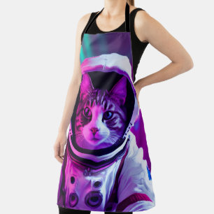 astronaut cat apron
