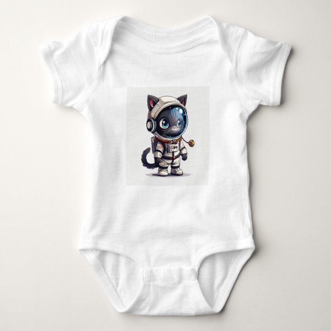 Astronaut Cat Baby Bodysuit (Front)