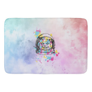 Astronaut Cat Bath Mat