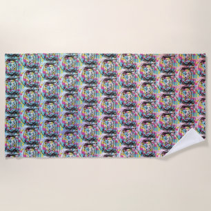 Astronaut Cat Beach Towel