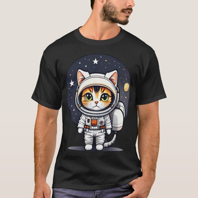 Astronaut Cat By Ai T-Shirt (Front)