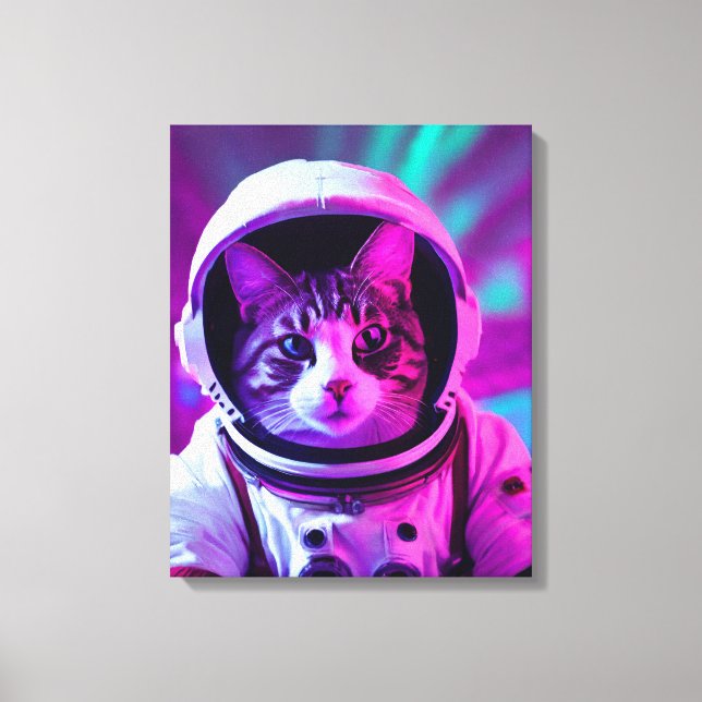 astronaut cat canvas print (Front)