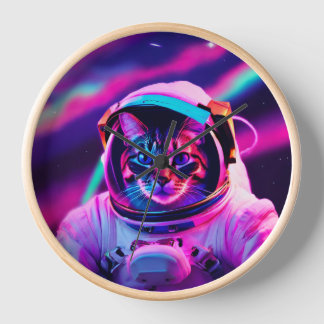 astronaut cat clock