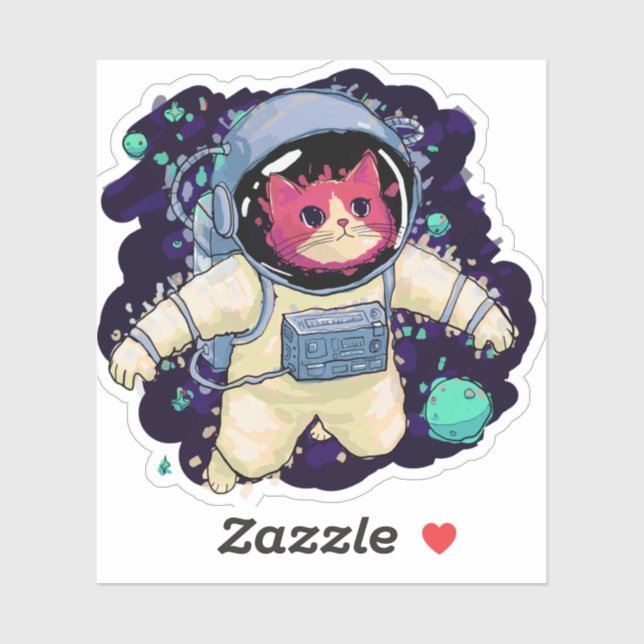 Astronaut Cat colourful (Sheet)