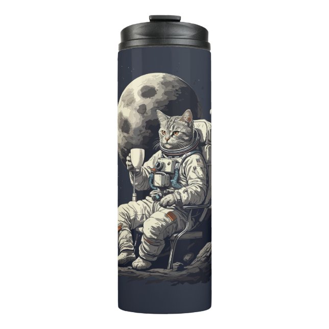 Astronaut Cat Having Cup of Coffee (Front)