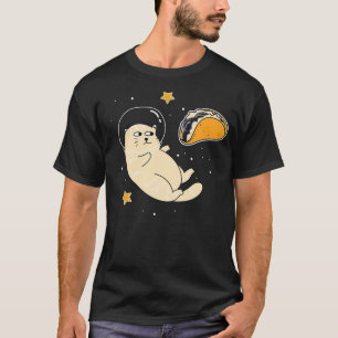 Astronaut Cat in Outer Space  Taco Moon T-Shirt