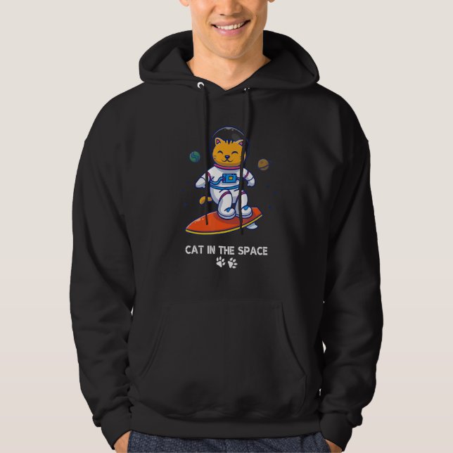 Astronaut Cat In Space Animal Face Galaxy Feline C Hoodie (Front)