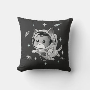 Astronaut Cat in Space Cute Cat Cushion