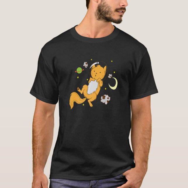 Astronaut Cat in Space T-Shirt (Front)