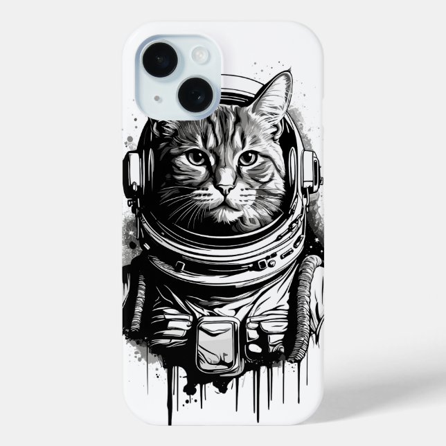 Astronaut Cat Ink Art Case-Mate iPhone Case (Back)